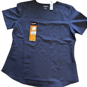 NWT Scrubstar Pewter Gray Soft Vneck Scrub Top Size Medium